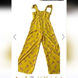 GB by Gianni Bini Wide Leg Ankle Length Jumpsuit with Bow Straps Sz M